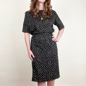 Vintage Handmade Coord Matching Midi Pencil Skirt Set & Blouse Top Coordinating